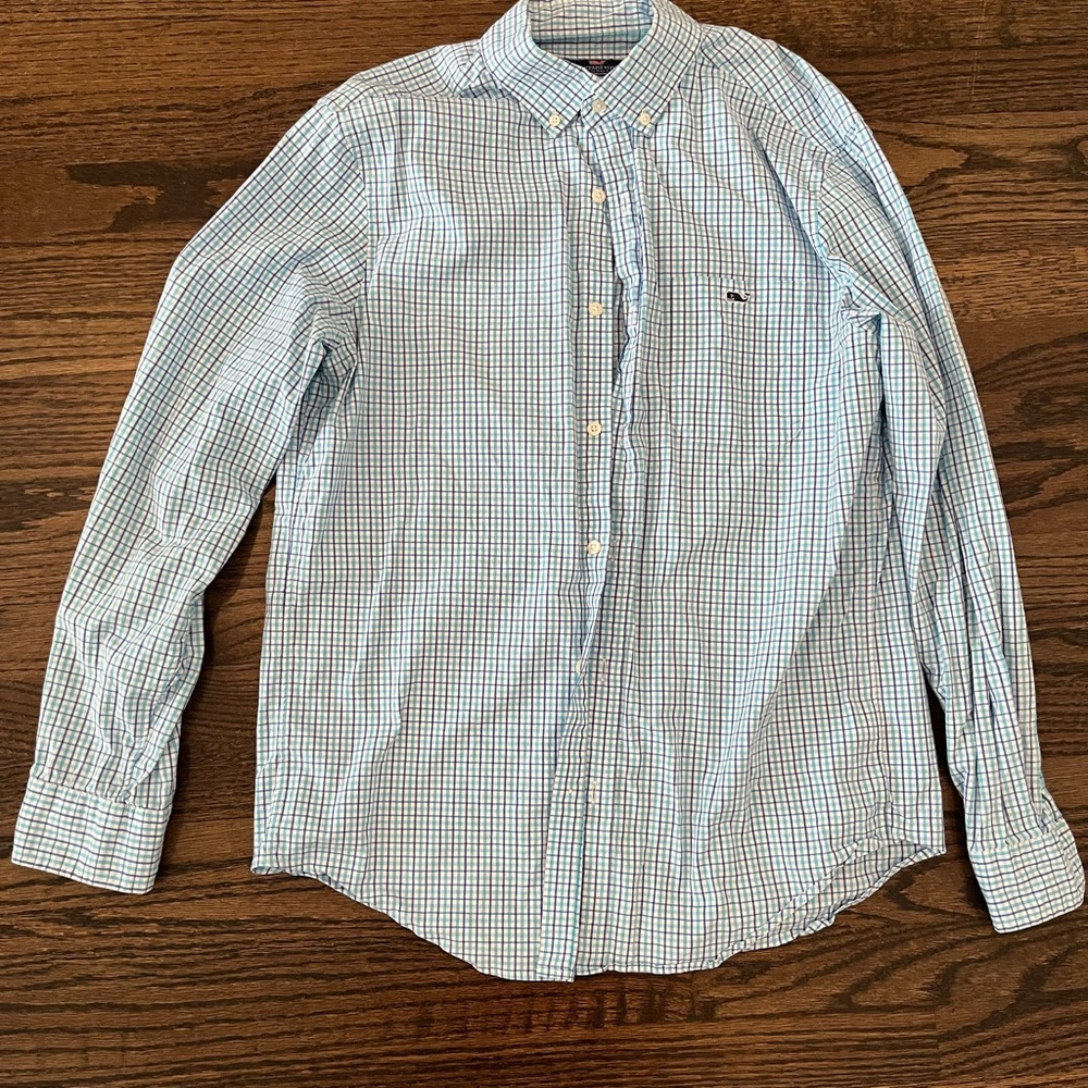 Vineyard Vines Blue and White Checkered Shirt